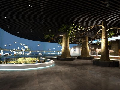 现代动物展厅3D模型下载